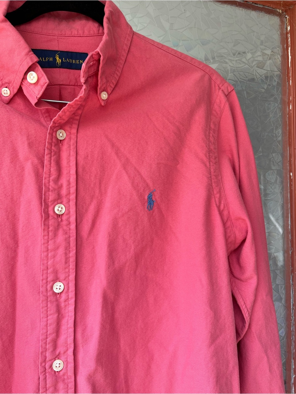Ralph Lauren Coral Pink Button-Down Oxford Shirt blue label - Picture 3 of 4